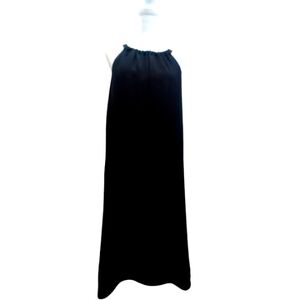 Madewell Women's 100% silk black halter shift midi dress Small